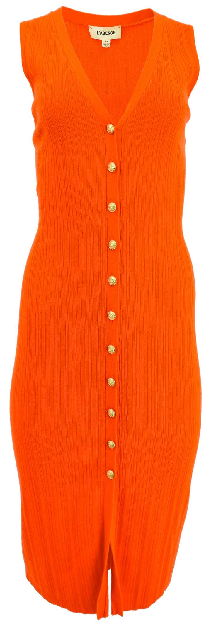 L'Agence Domino Sleeveless Knit Dress in Tangerine - Discounts on L'Agence at UAL
