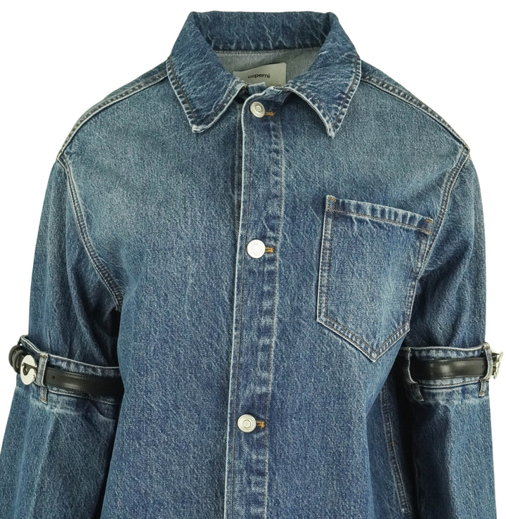 Coperni Elbow Jacket in Denim - Discounts on Coperni at UAL