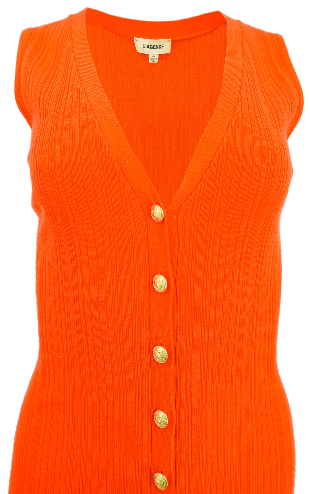 L'Agence Domino Sleeveless Knit Dress in Tangerine - Discounts on L'Agence at UAL