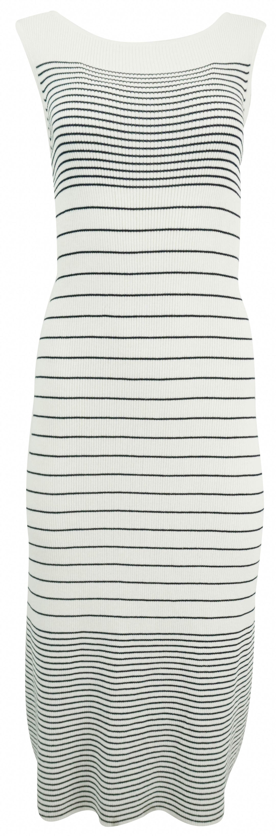 ATM Silk Blend Knit Dress in Chalk/Ink - Discounts on ATM at UAL