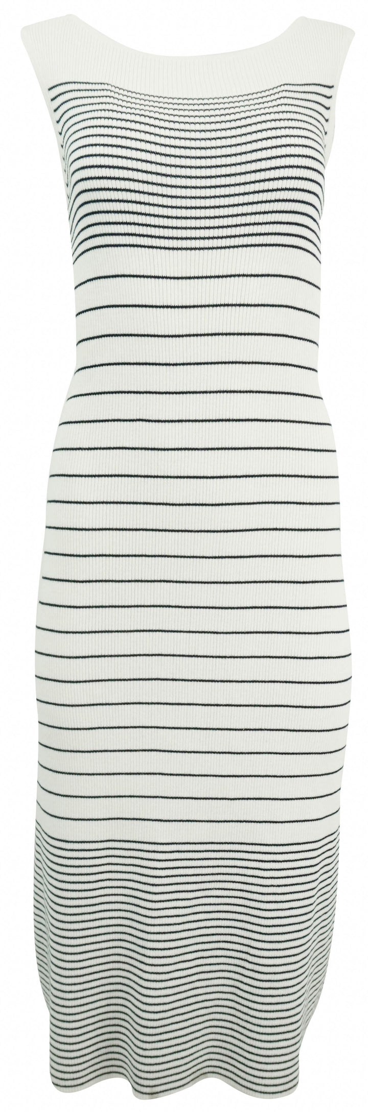 ATM Silk Blend Knit Dress in Chalk/Ink - Discounts on ATM at UAL