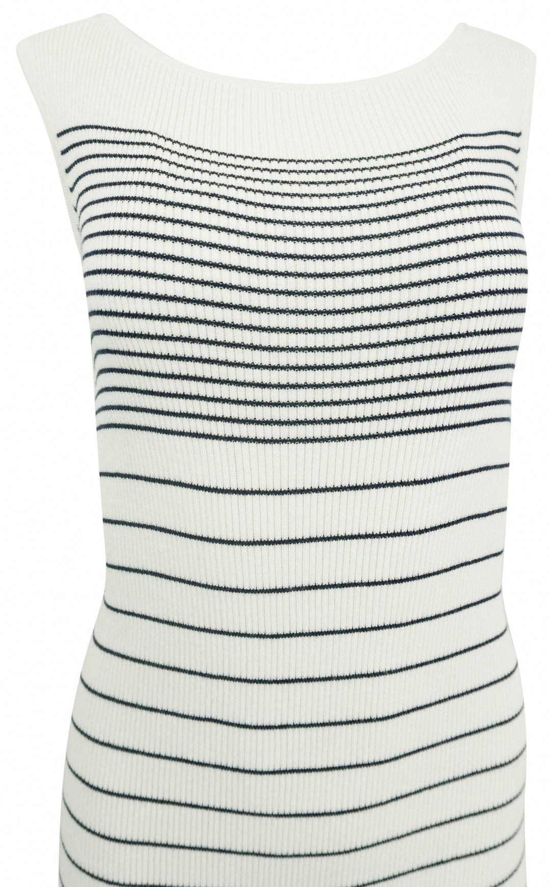 ATM Silk Blend Knit Dress in Chalk/Ink - Discounts on ATM at UAL