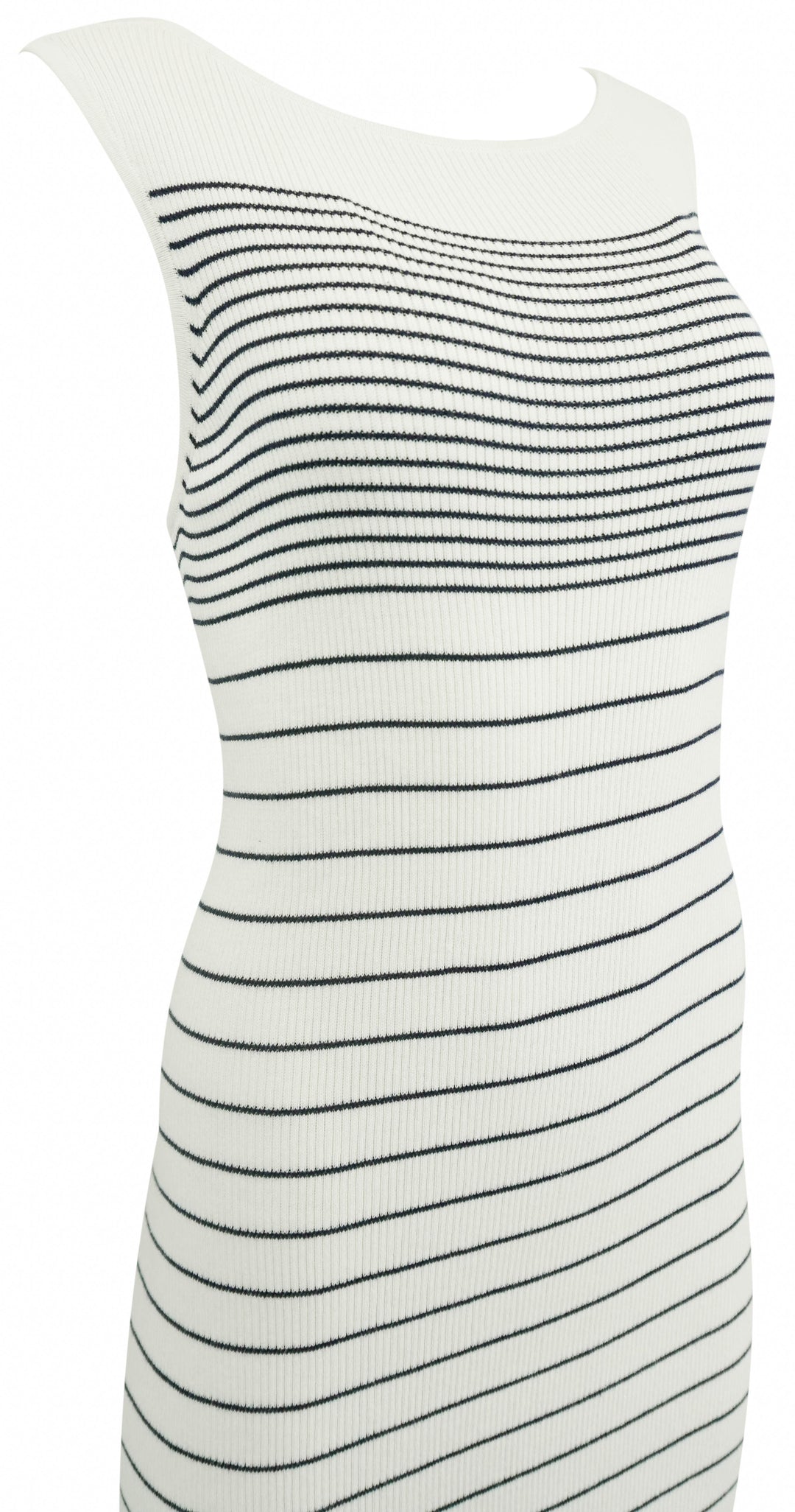 ATM Silk Blend Knit Dress in Chalk/Ink - Discounts on ATM at UAL