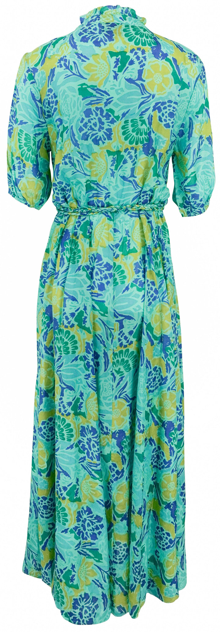 Hannah Artwear Floral Print Maxi Dress in Green and Blue