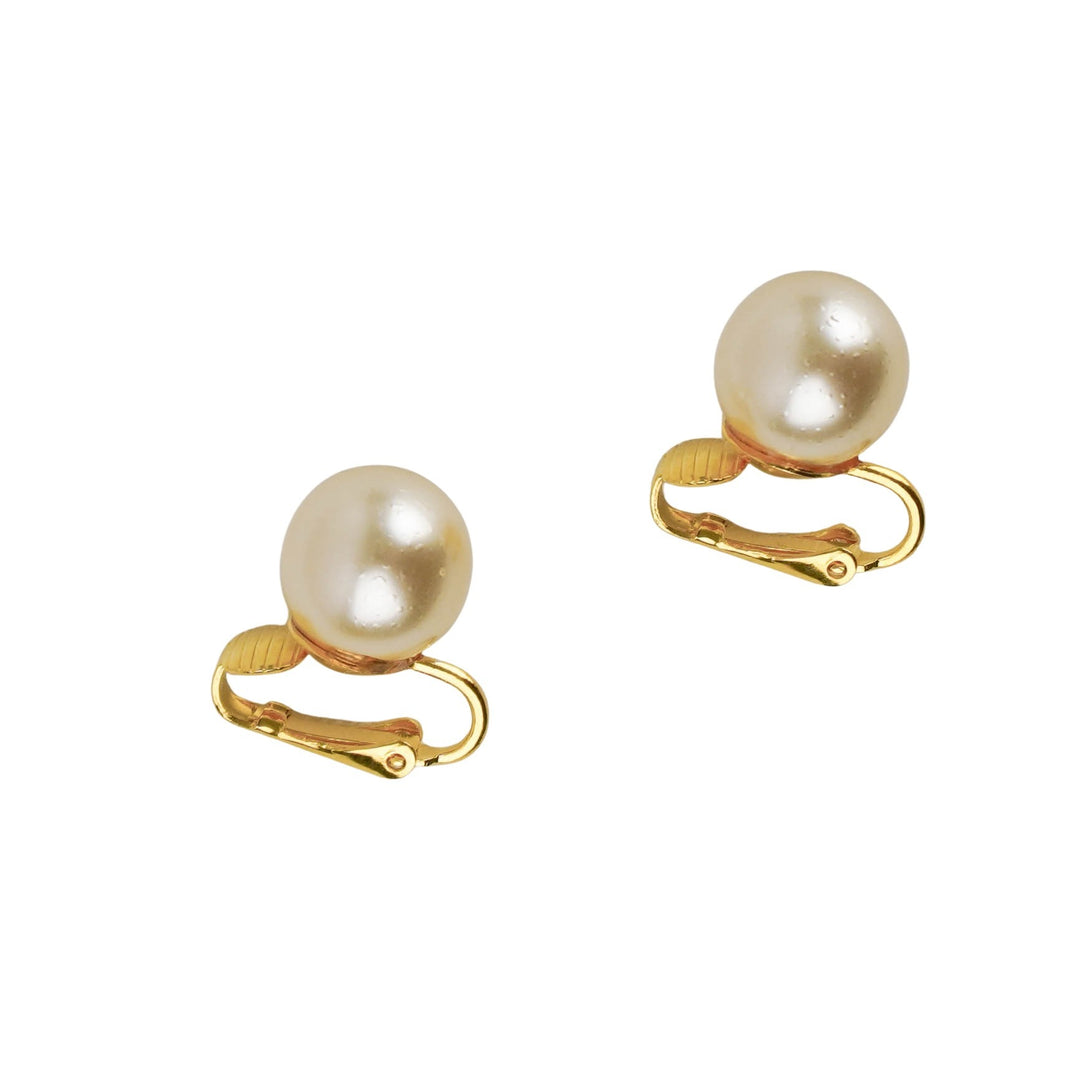 Kenneth Jay Lane Faux Pearl Clip on Earrings