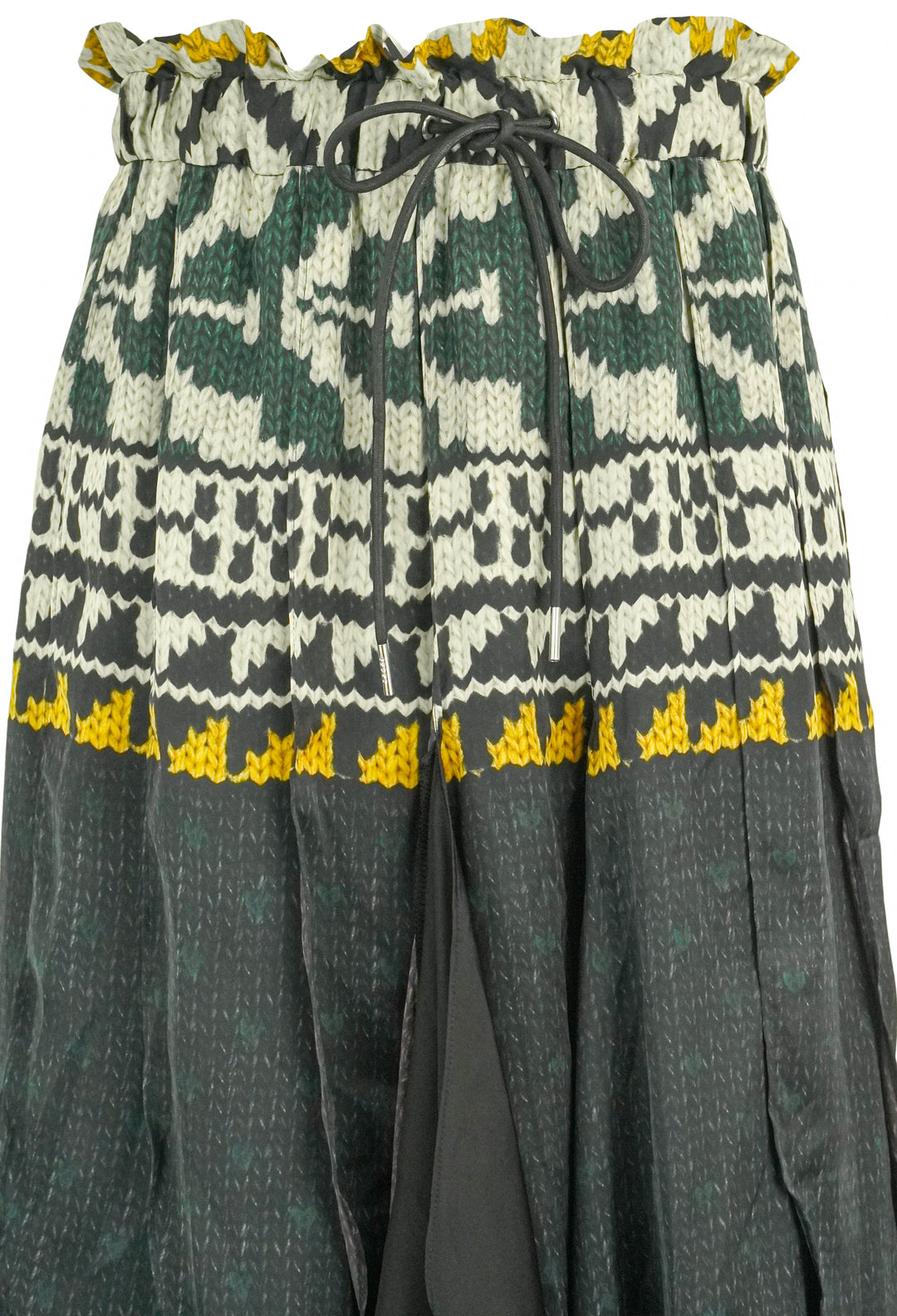 Sacai Paneled Midi Skirt in Black Multi - Discounts on Sacai at UAL