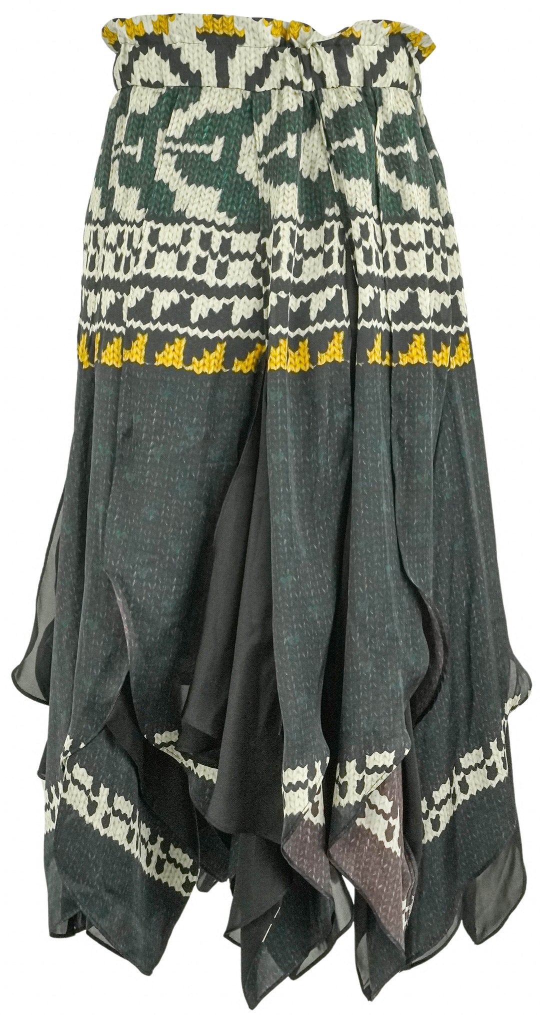 Sacai Paneled Midi Skirt in Black Multi - Discounts on Sacai at UAL