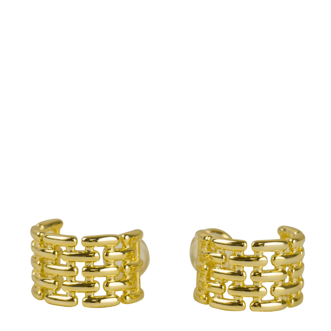 Shashi Linked Huggie Earrings in Gold - Discounts on Shashi at UAL