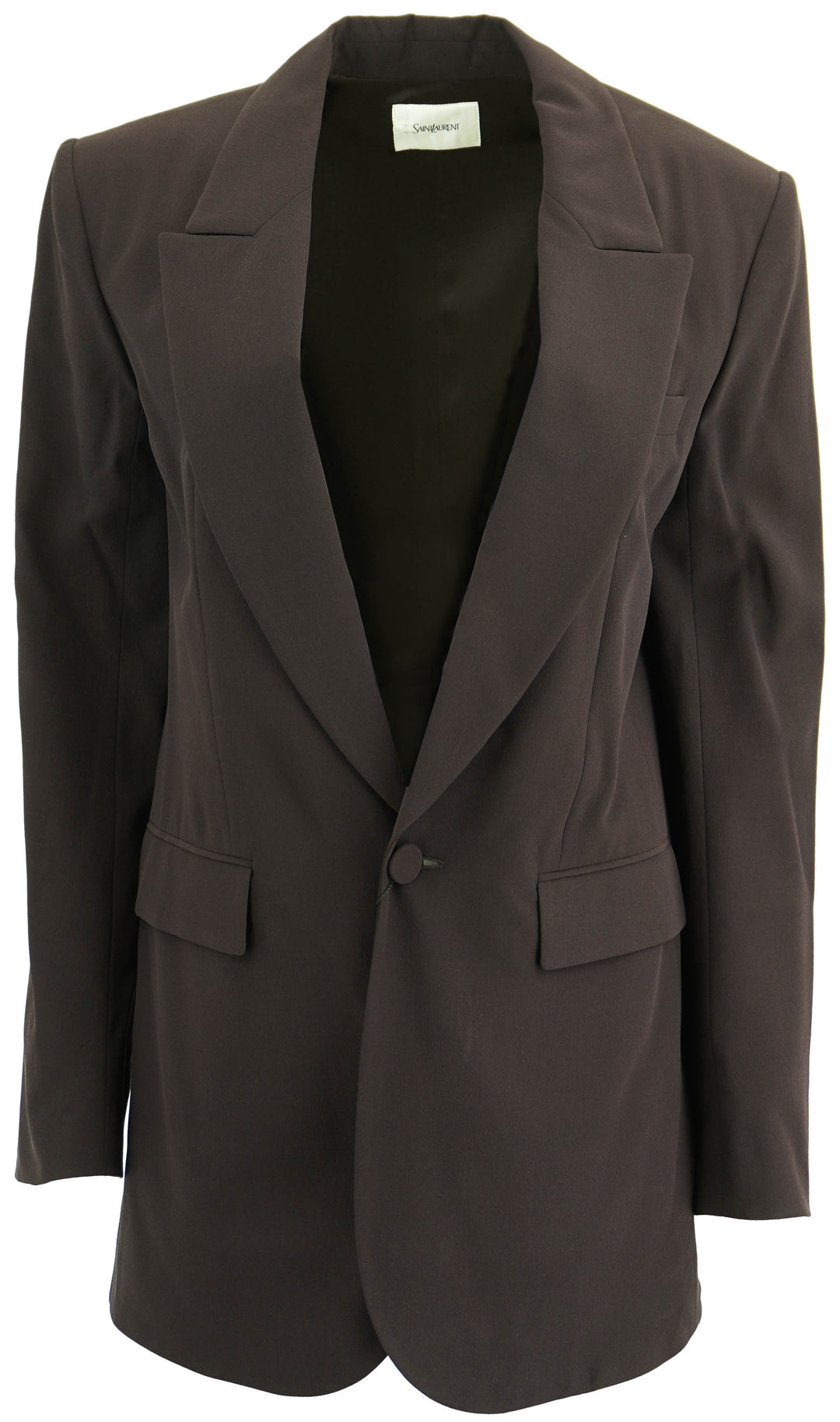 Saint Laurent Single Breasted Blazer in Brown - Discounts on Saint Laurent at UAL