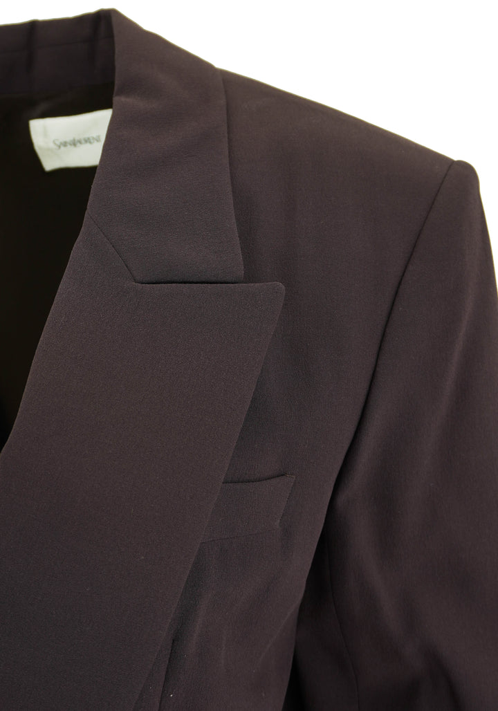 Saint Laurent Single Breasted Blazer in Brown - Discounts on Saint Laurent at UAL
