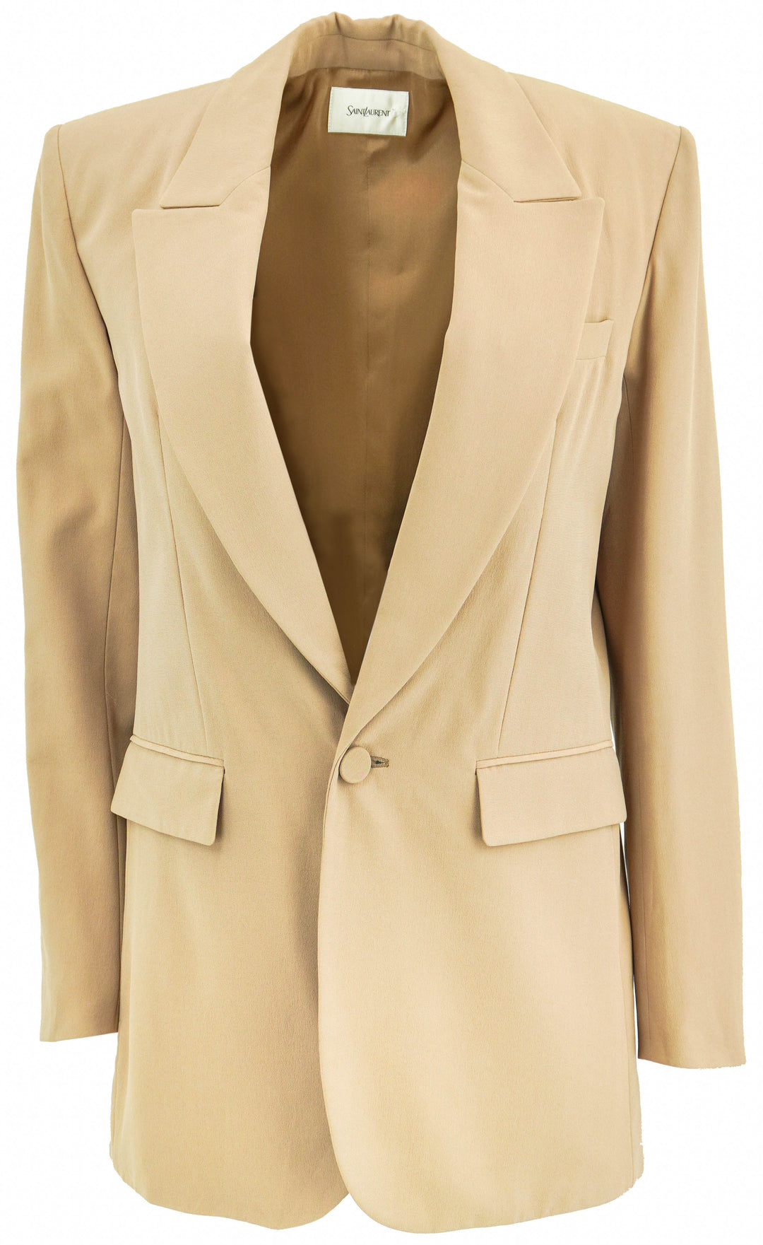Saint Laurent Single Breasted Blazer in Cappuccino - Discounts on Saint Laurent at UAL