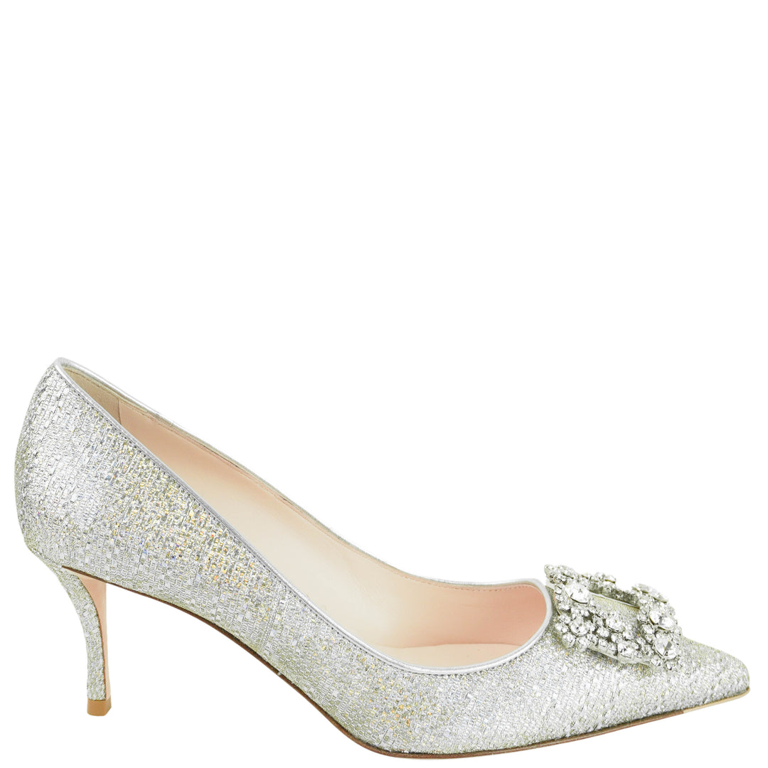 Roger Vivier Iridescent Embellished Pumps in Silver