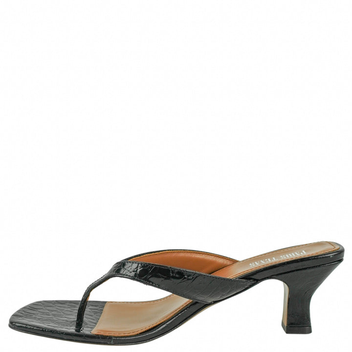 Paris Texas Portofino Mules in Carbone - Discounts on Paris Texas at UAL