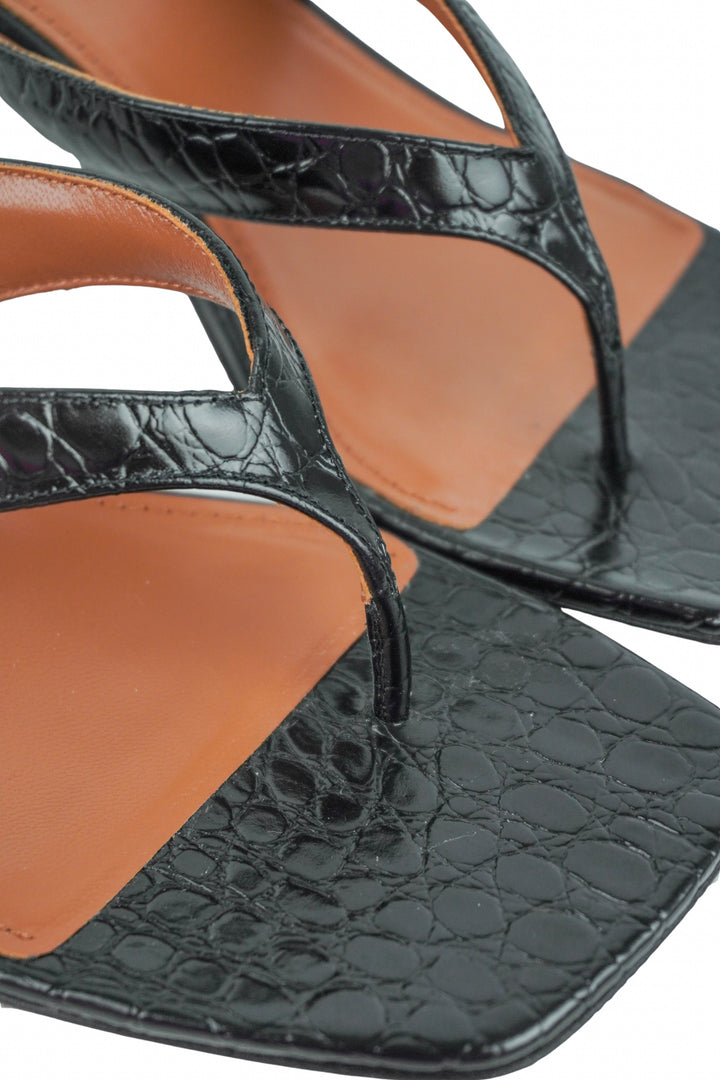 Paris Texas Portofino Mules in Carbone - Discounts on Paris Texas at UAL
