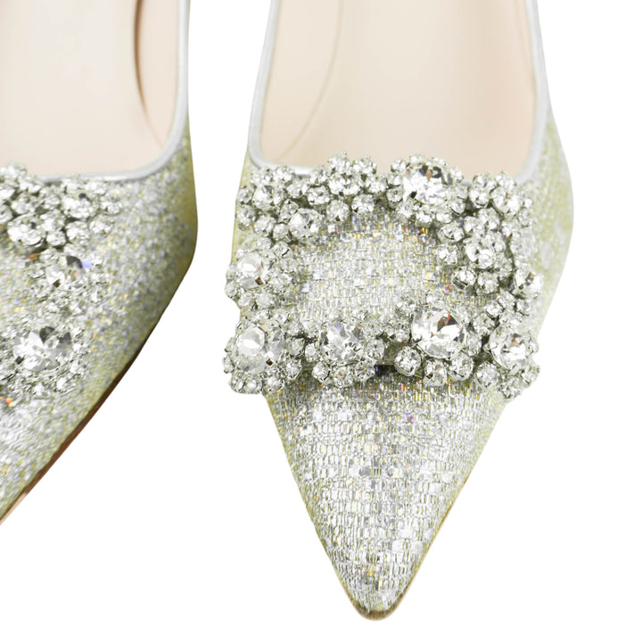 Roger Vivier Iridescent Embellished Pumps in Silver