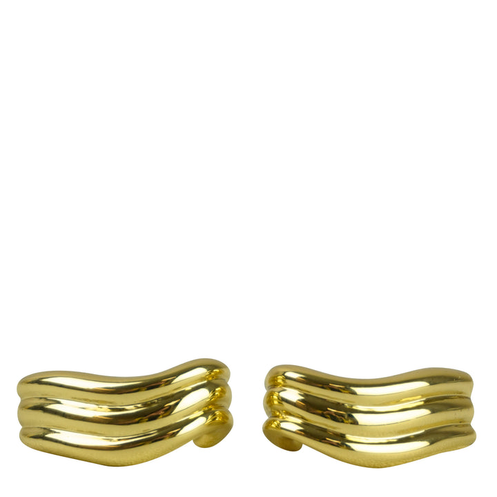 Shashi Odyssey Striated Hoop Earrings in Gold - Discounts on Shashi at UAL