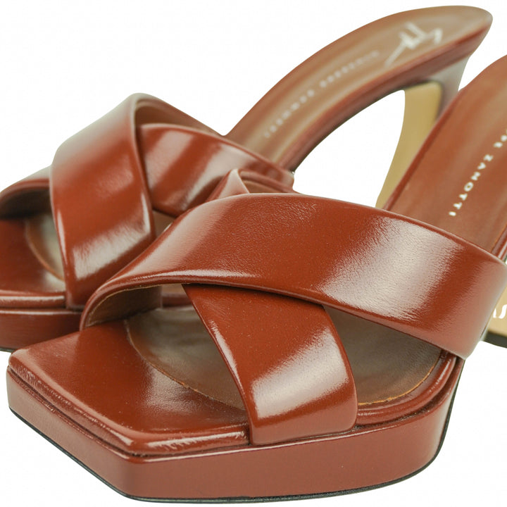 Giuseppe Zanotti Fayed Cacao Mules in Brown - Discounts on Giuseppe Zanotti at UAL