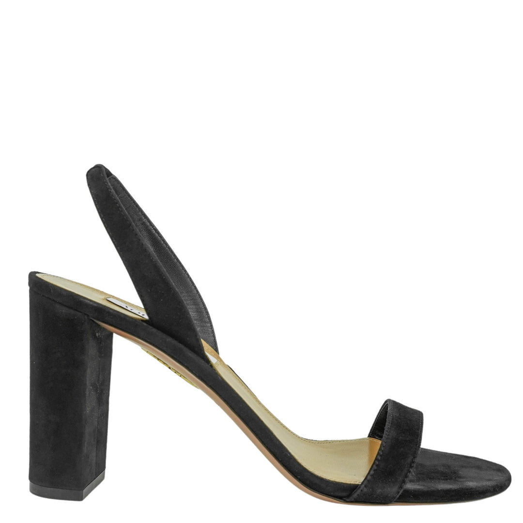 Aquazzura So Nude Block Sandals in Black - Discounts on Aquazzura at UAL