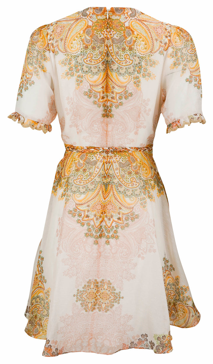Hale Bob Micah Organza Dress in Off-White Multi - Discounts on Hale Bob at UAL