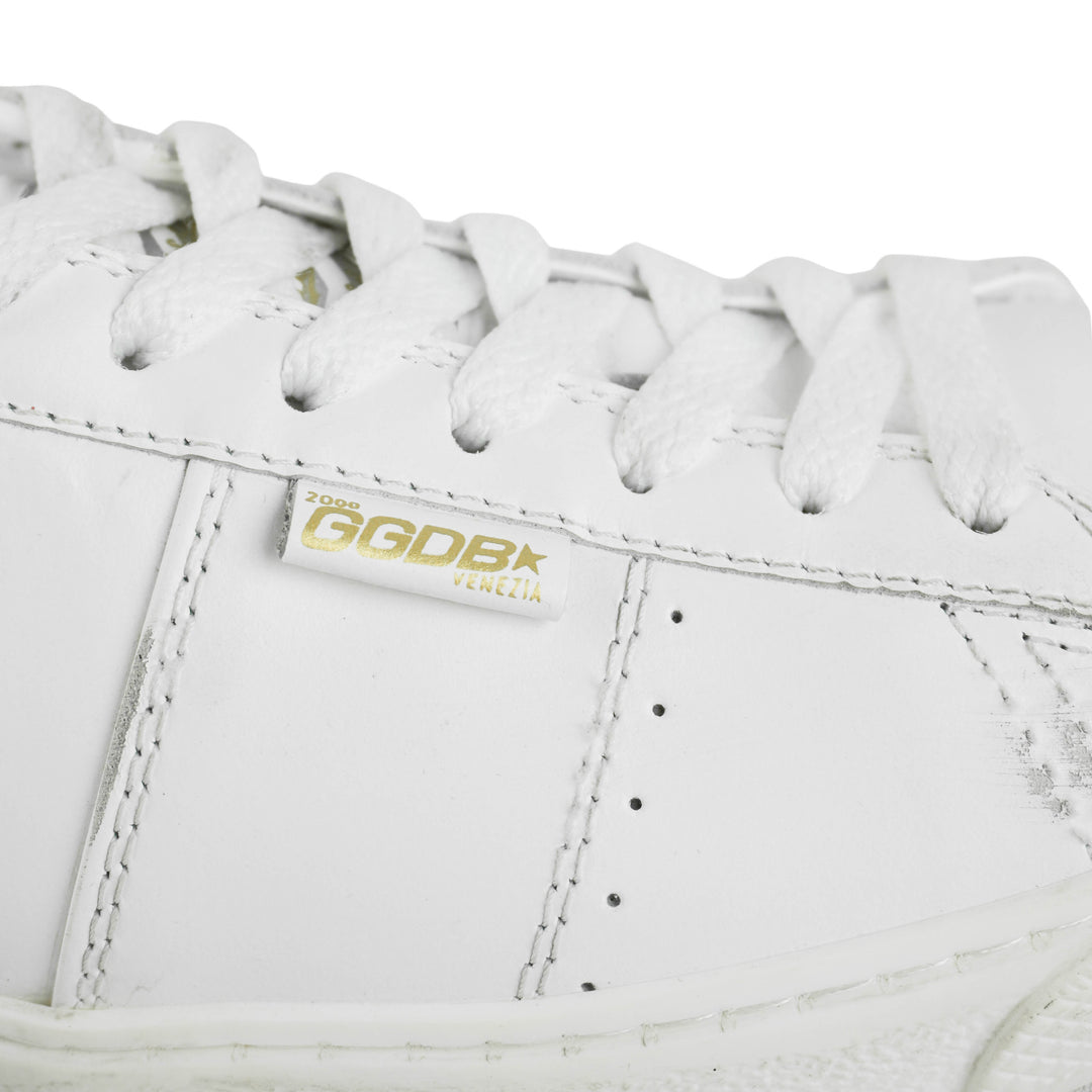 Golden Goose Matchstar Sneakers in White/Silver Glitter