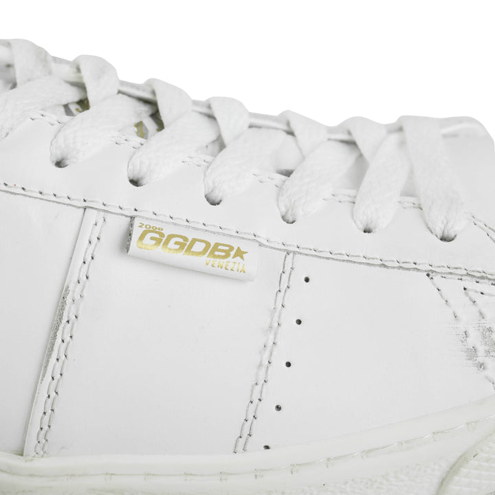 Golden Goose Matchstar Sneakers in White/Silver Glitter