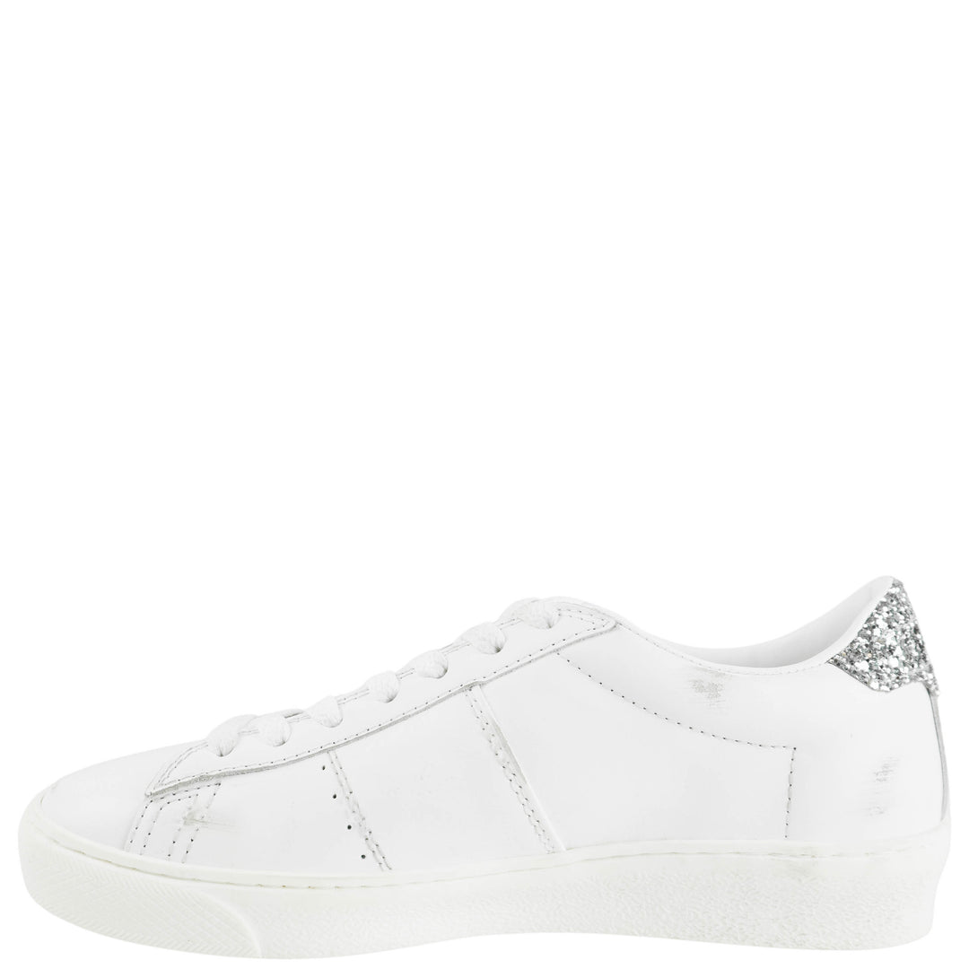 Golden Goose Matchstar Sneakers in White/Silver Glitter