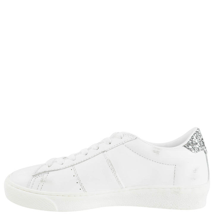 Golden Goose Matchstar Sneakers in White/Silver Glitter