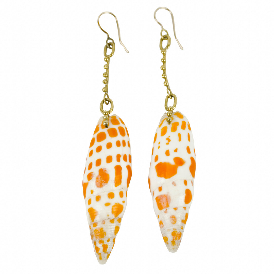 Ulla Johnson Large Conus Shell Earrings in Orange - Discounts on Ulla Johnson at UAL