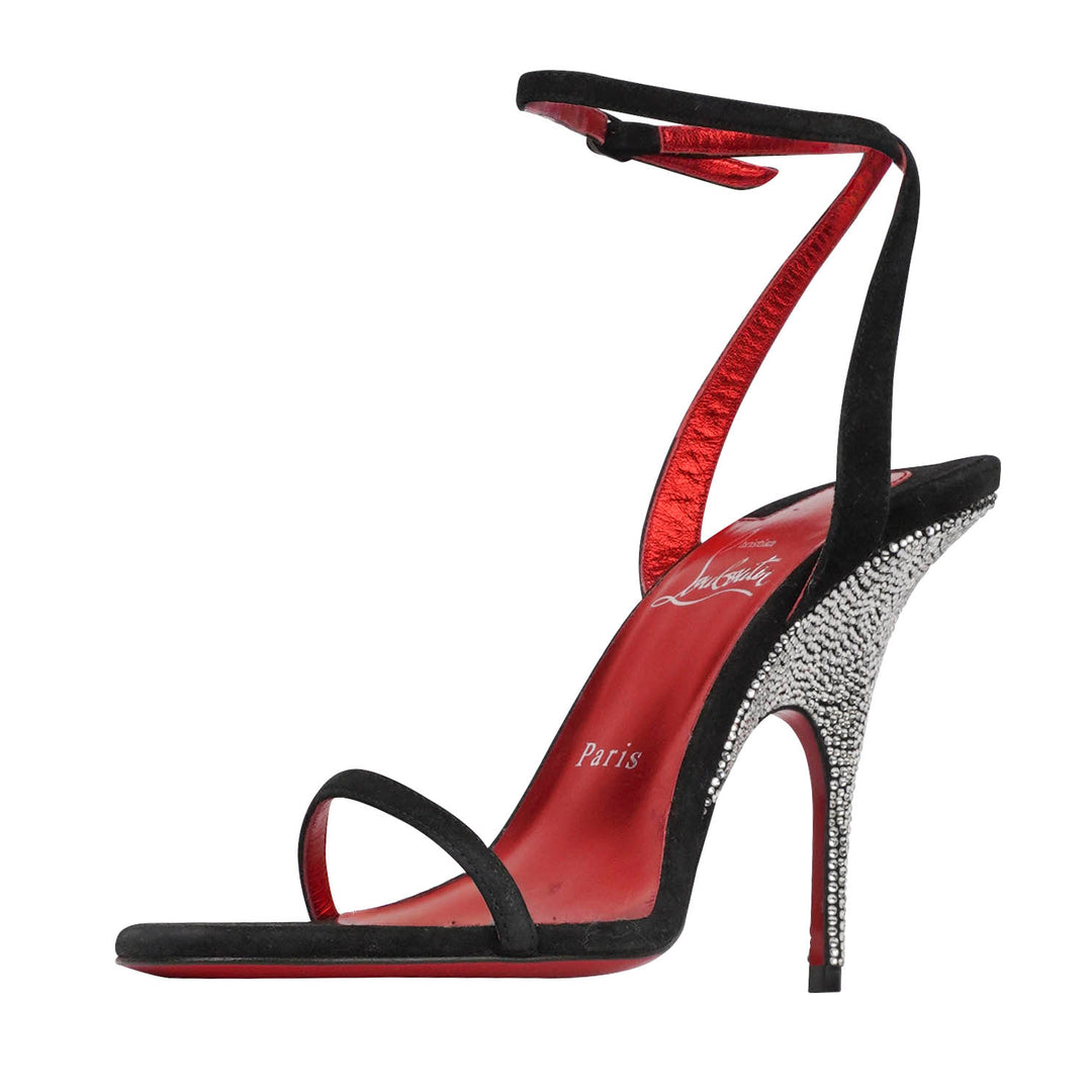 Christian Louboutin Arch Queen Embellished Sandals in Black/Silver - Discounts on Christian Louboutin at UAL