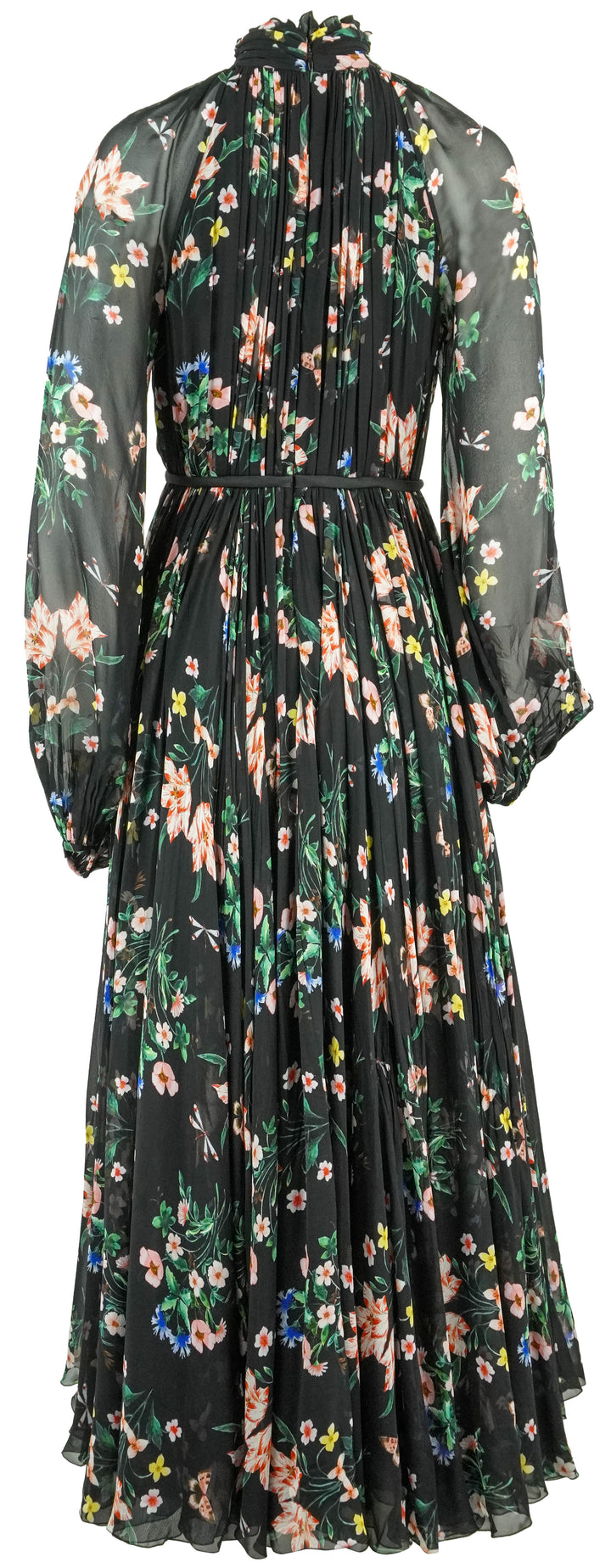 Giambattista Valli Georgette Silk Printed Dress in Black - Discounts on Giambattista Valli at UAL