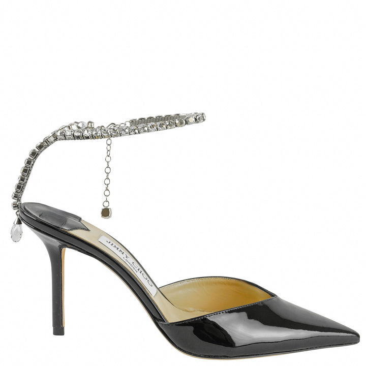 Jimmy Choo Saeda Crystal Heel in Black