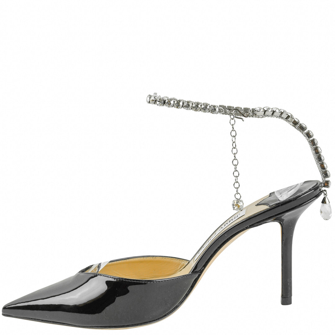 Jimmy Choo Saeda Crystal Heel in Black