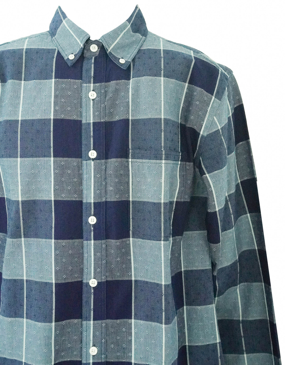 Billy Reid Dobby Tuscumbia Shirt in Indigo - Discounts on Billy Reid at UAL