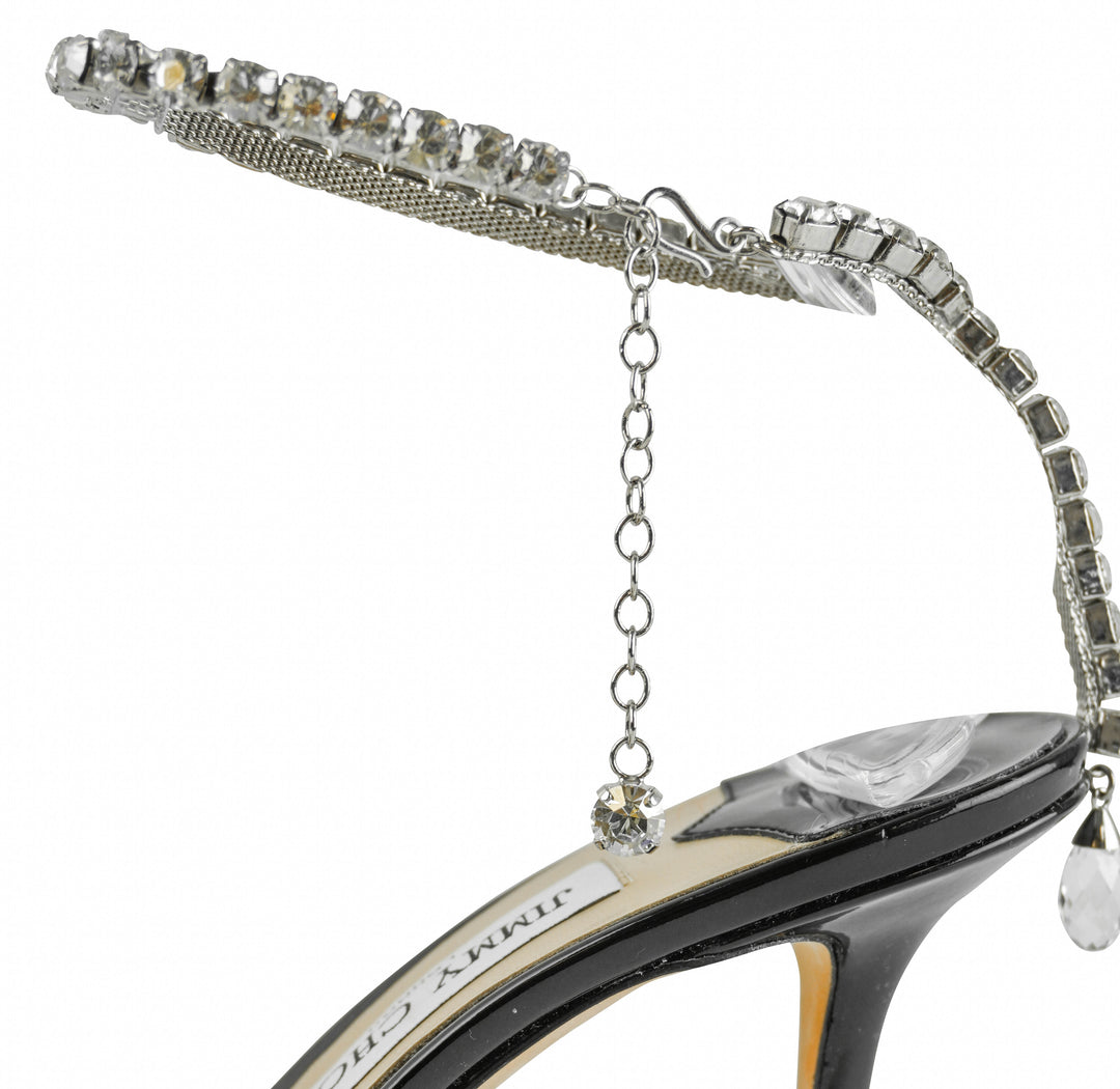Jimmy Choo Saeda Crystal Heel in Black