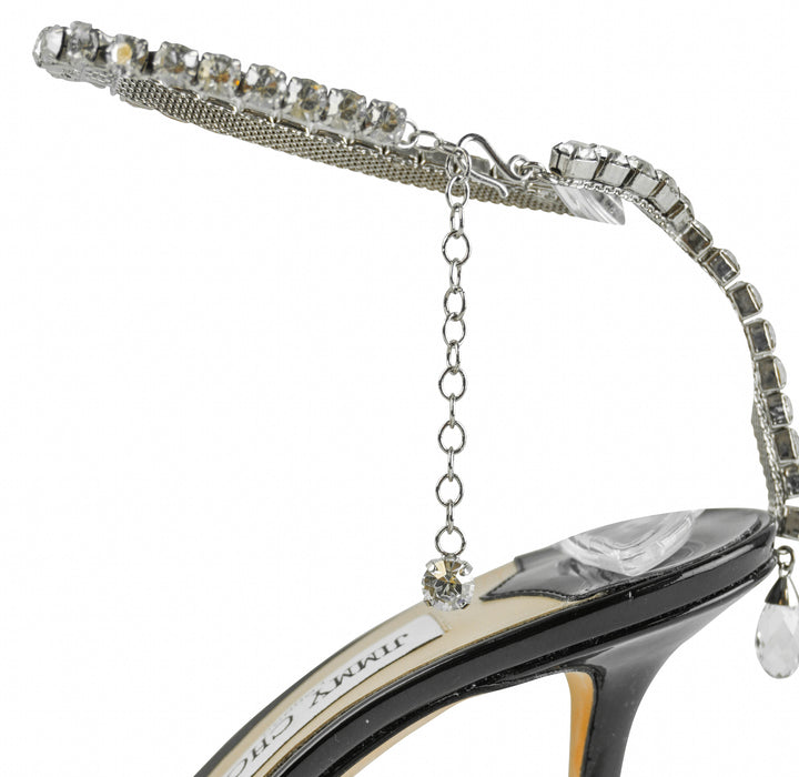 Jimmy Choo Saeda Crystal Heel in Black