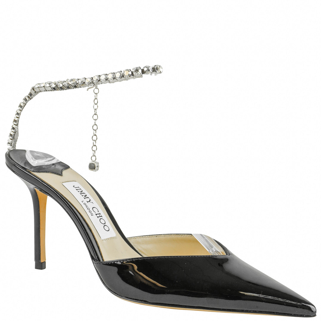 Jimmy Choo Saeda Crystal Heel in Black