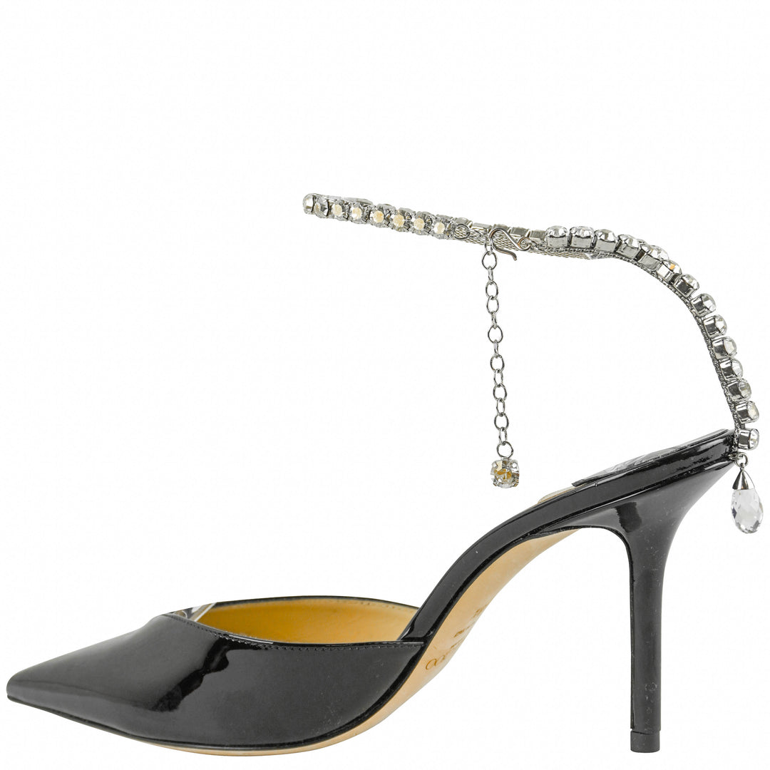 Jimmy Choo Saeda Crystal Heel in Black