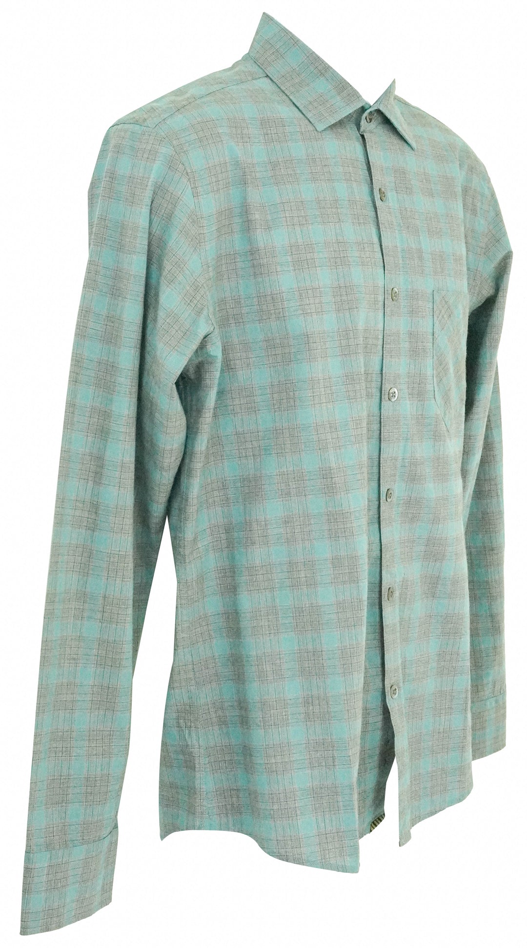 Billy Reid Grid Plaid Shirt in Grey Smoke - Discounts on Billy Reid at UAL