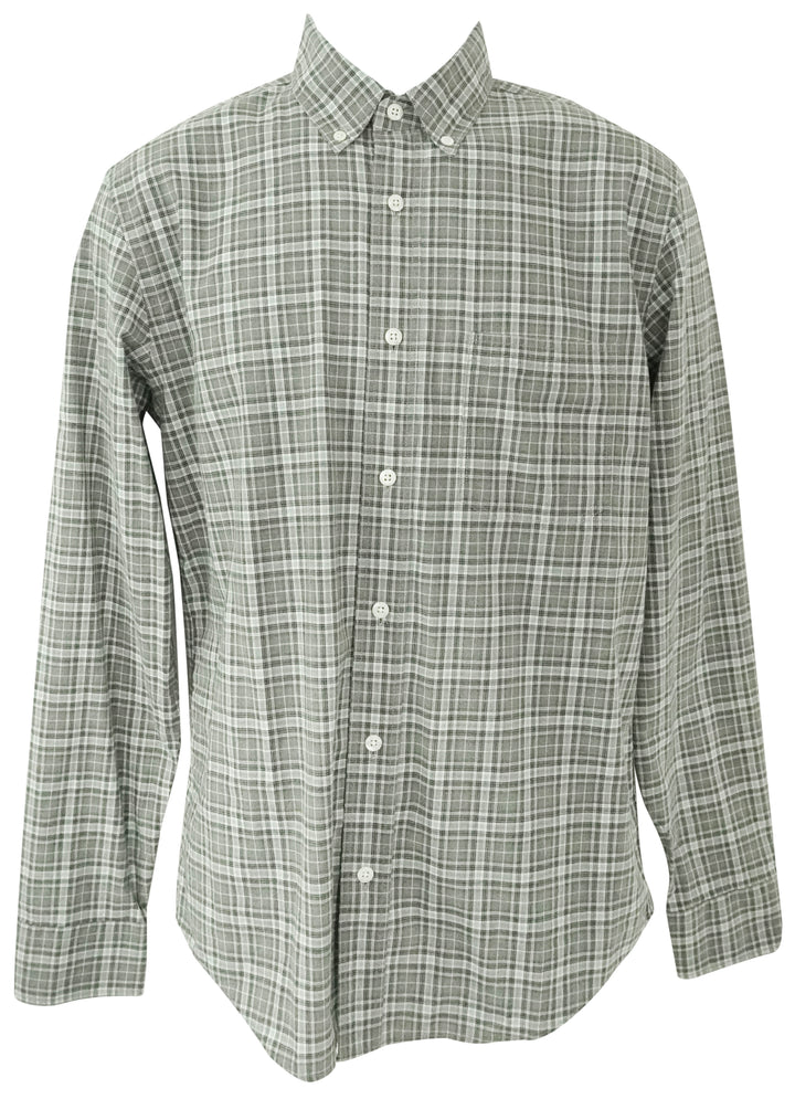 Billy Reid Melange Plaid Tuscumbia Shirt in Grey - Discounts on Billy Reid at UAL