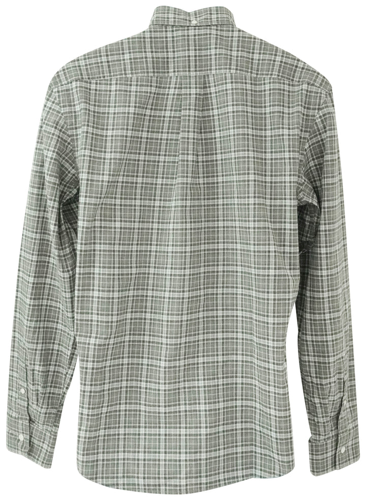 Billy Reid Melange Plaid Tuscumbia Shirt in Grey - Discounts on Billy Reid at UAL