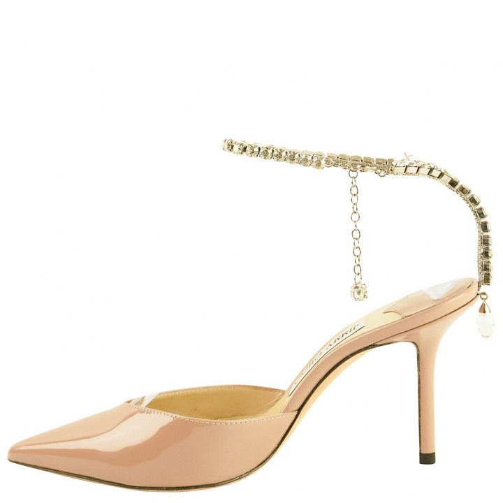 Jimmy Choo Saeda Crystal Heel Ballet Pink