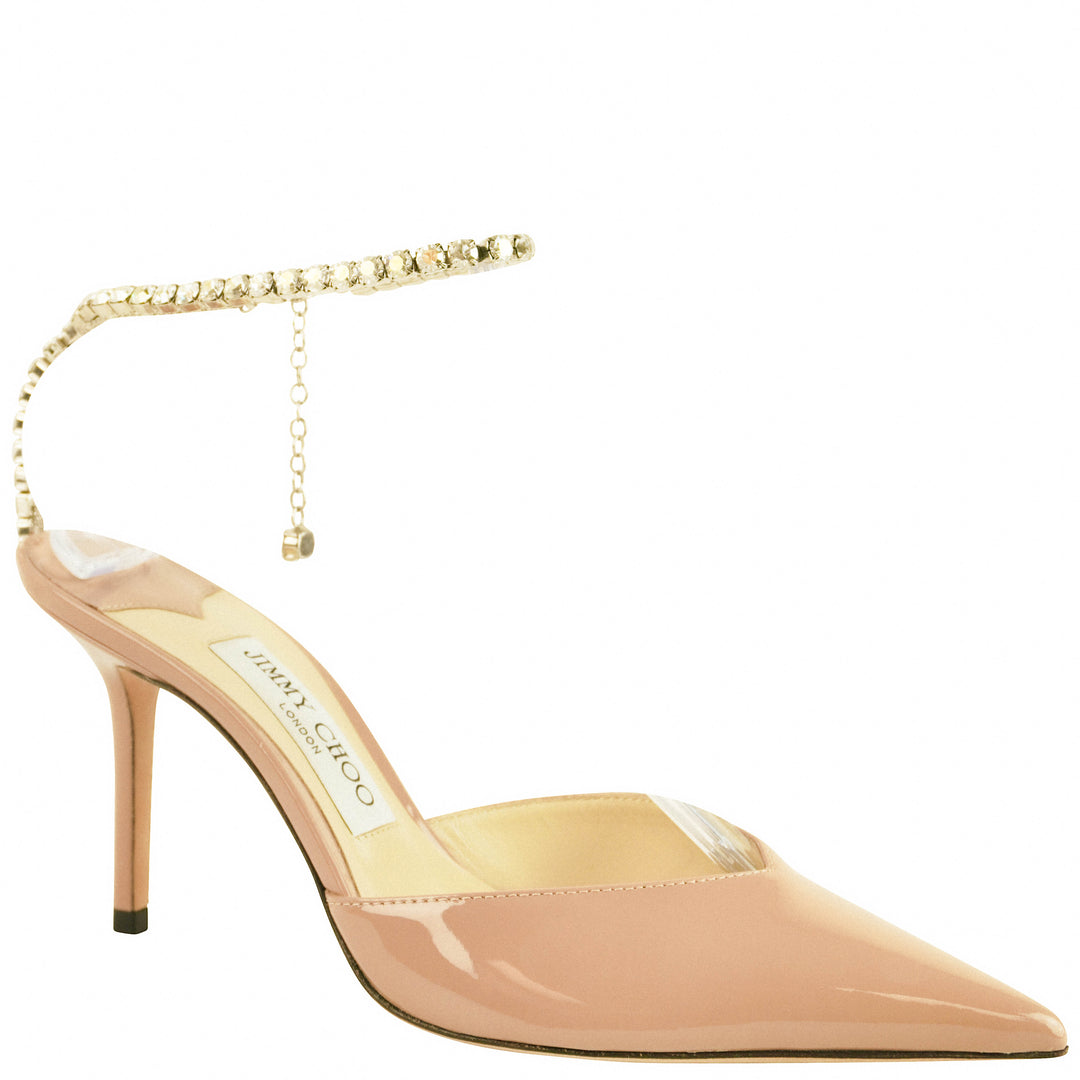 Jimmy Choo Saeda Crystal Heel Ballet Pink