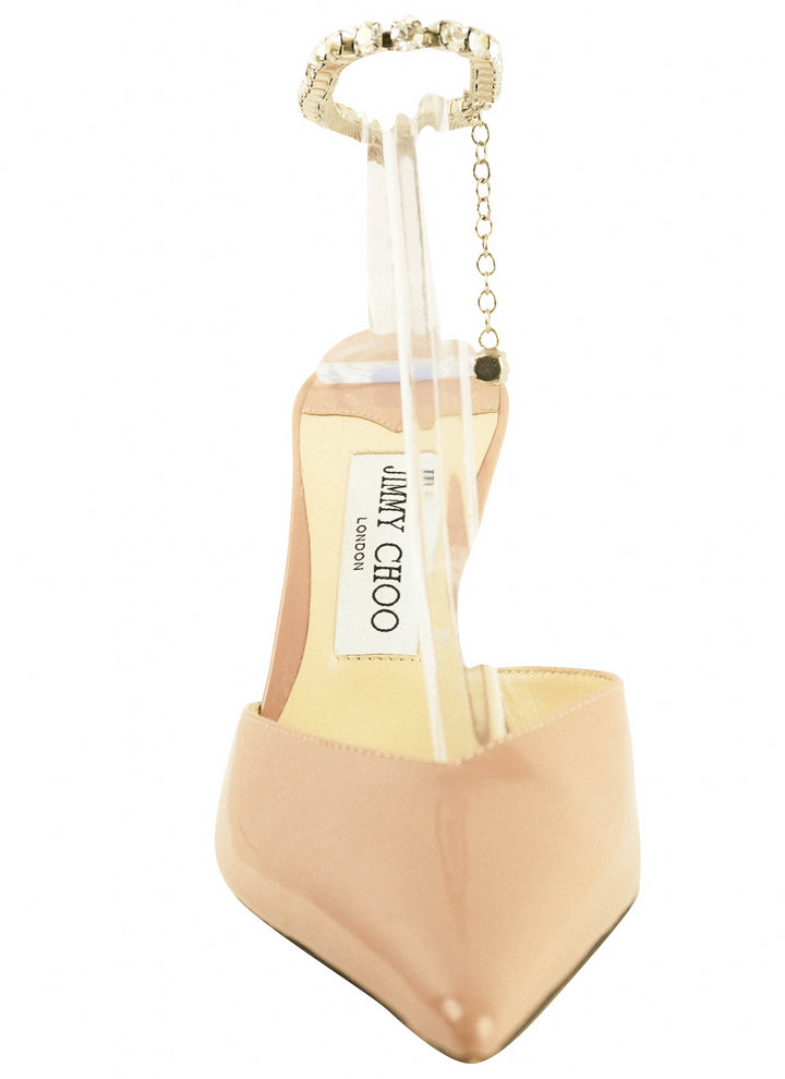 Jimmy Choo Saeda Crystal Heel Ballet Pink
