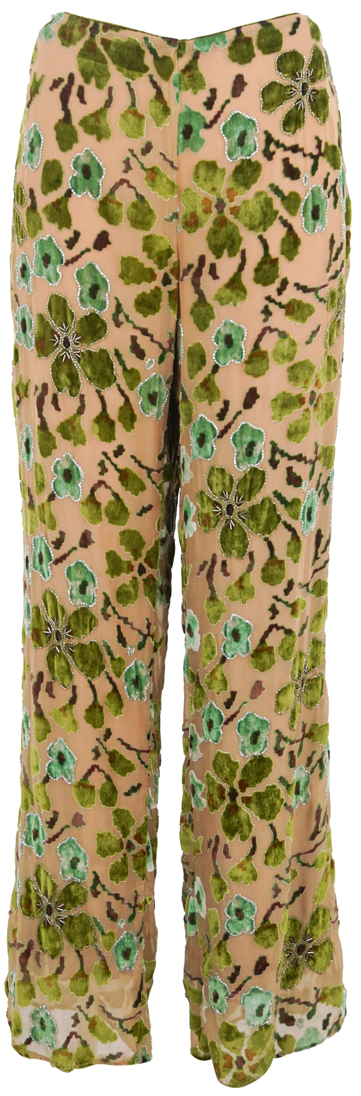 Staud Avola Beaded Pants in Moss Floral Tapestry - Discounts on Staud at UAL