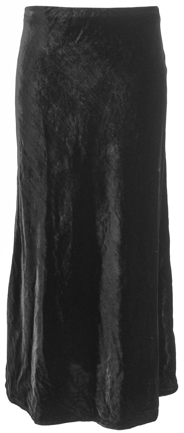 Faherty Stretch Silk Velvet Skirt in Black