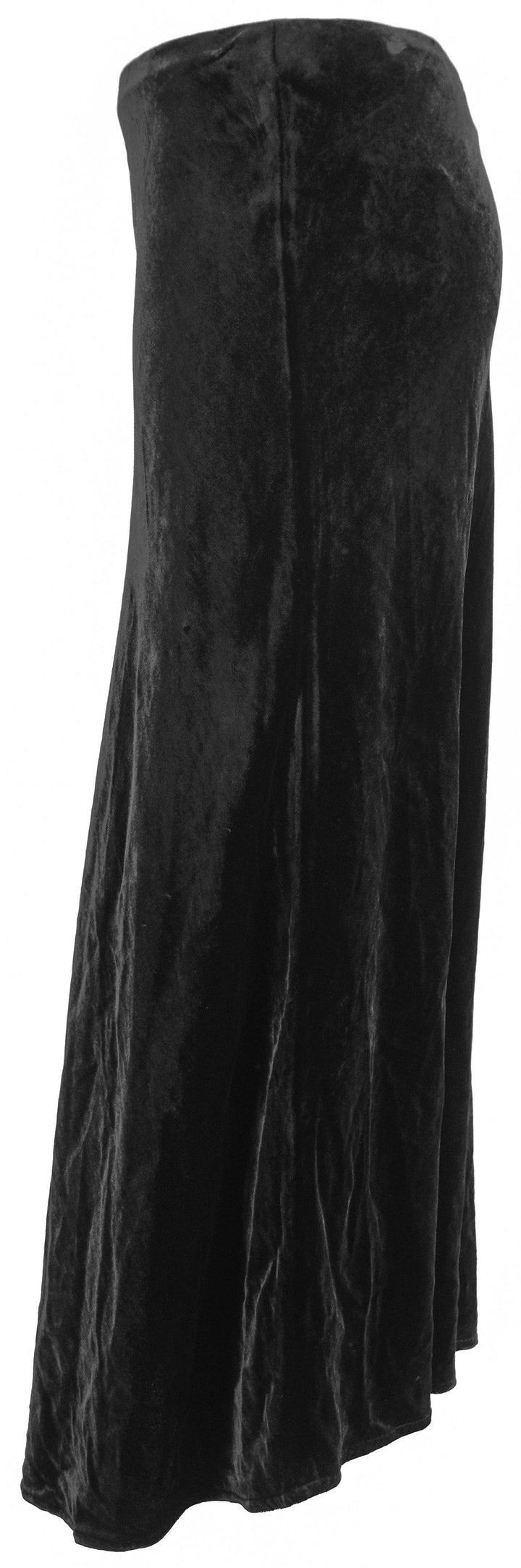 Faherty Stretch Silk Velvet Skirt in Black
