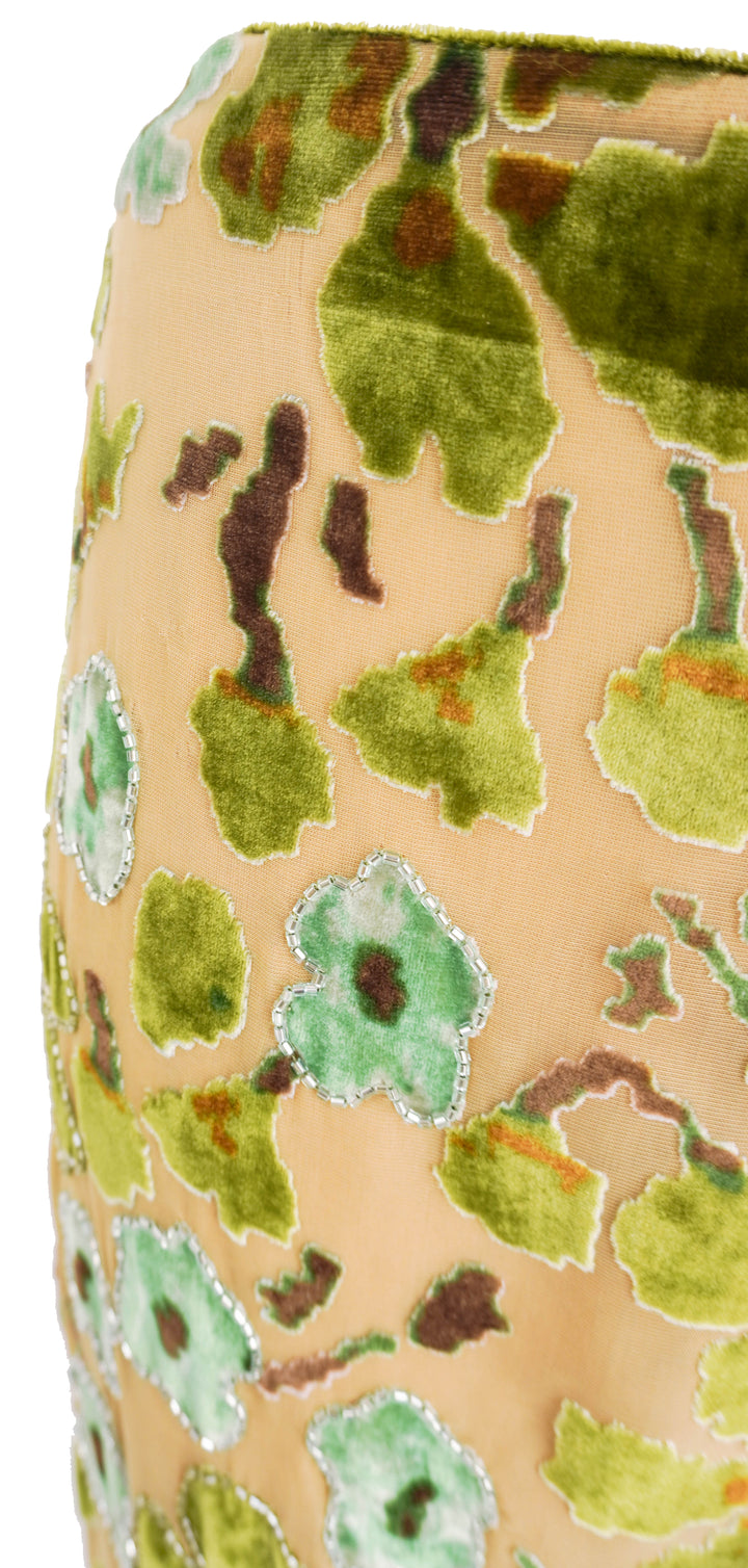 Staud Avola Beaded Pants in Moss Floral Tapestry - Discounts on Staud at UAL