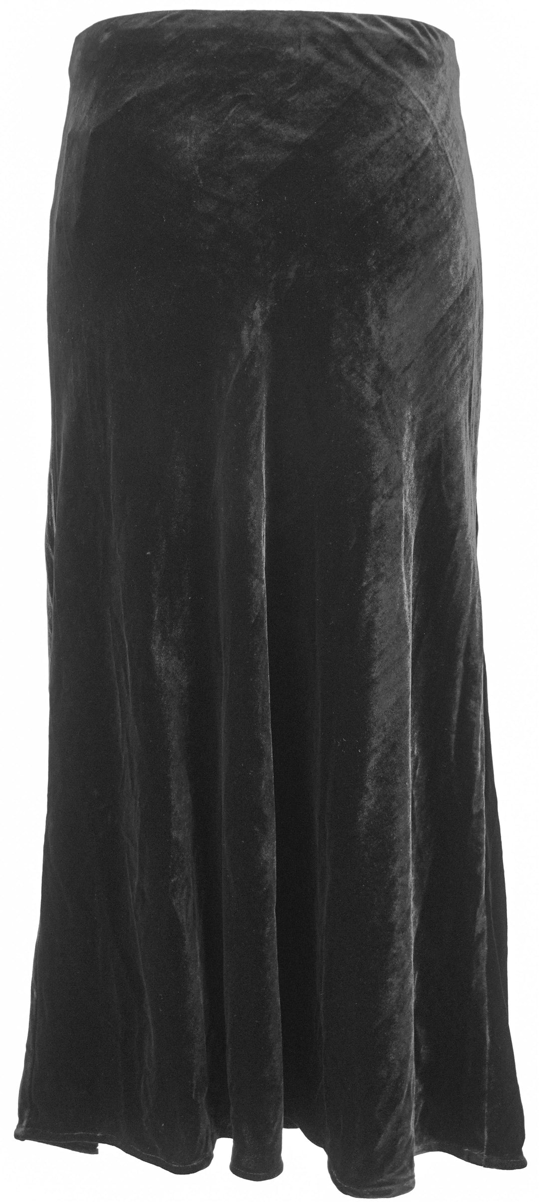 Faherty Stretch Silk Velvet Skirt in Black