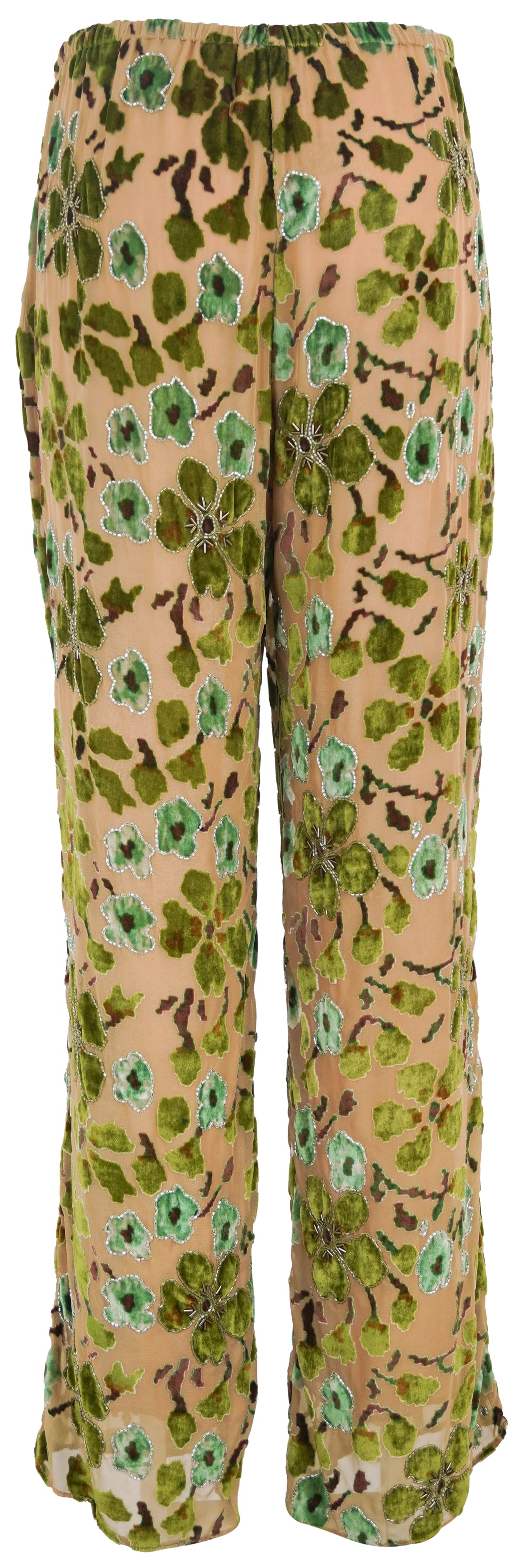 Staud Avola Beaded Pants in Moss Floral Tapestry - Discounts on Staud at UAL