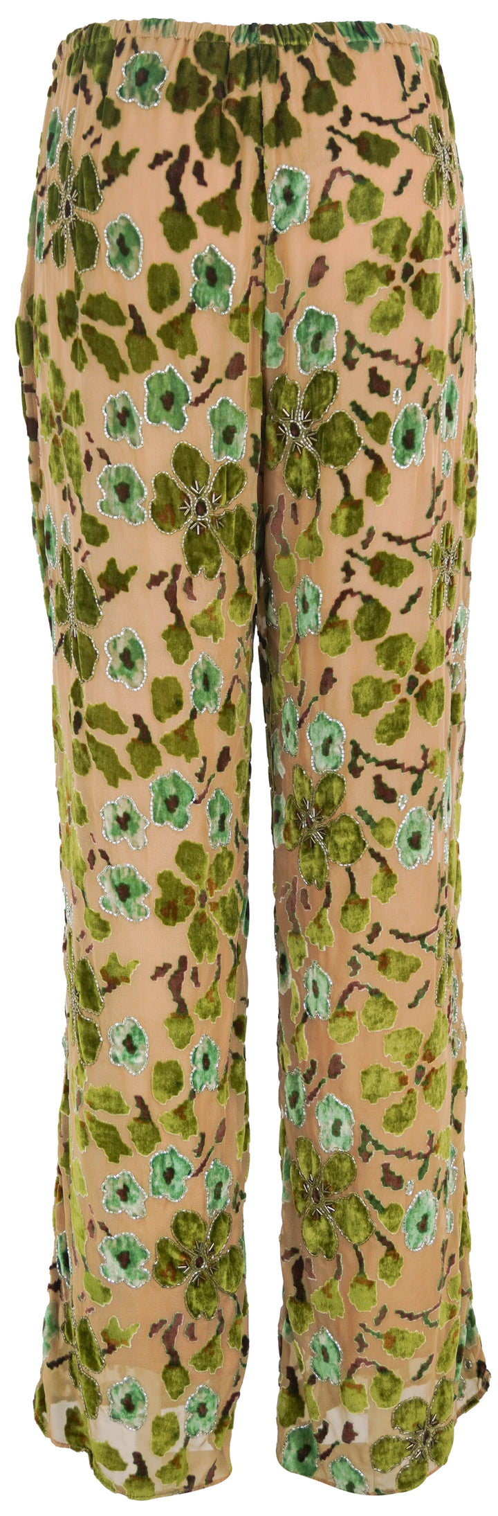 Staud Avola Beaded Pants in Moss Floral Tapestry - Discounts on Staud at UAL